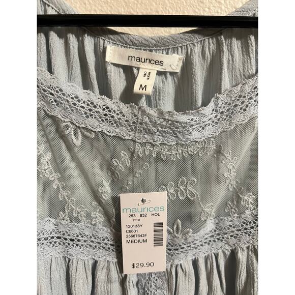 Maurice’s‎ blue lace shirt with tags - Picture 2 of 3